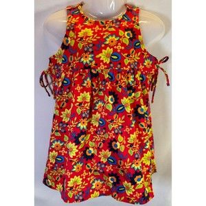 Hanna Andersson Colorful Floral Side Tie Apron Smock Size 80cm 2T